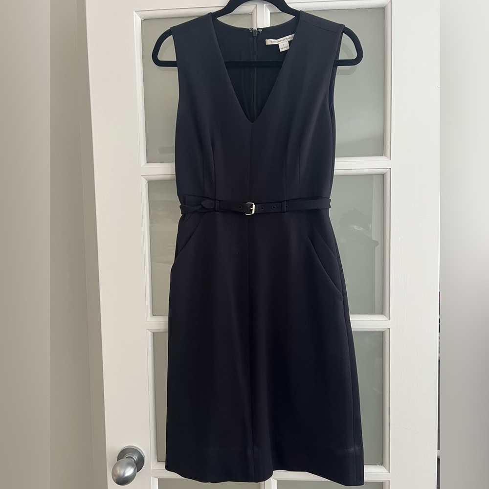 DVF Navy Sheath Dress - Size 4